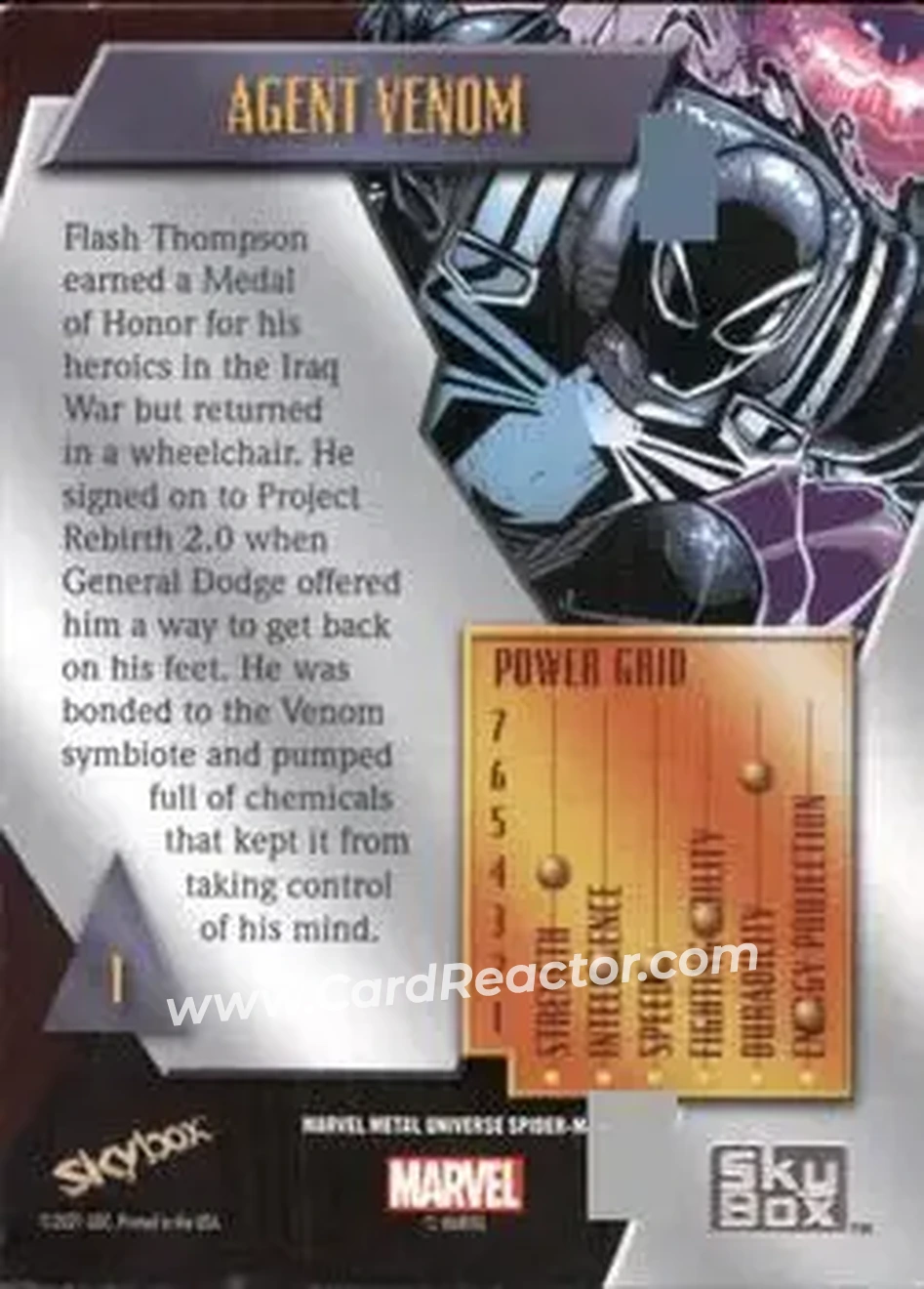 Back of Agent Venom