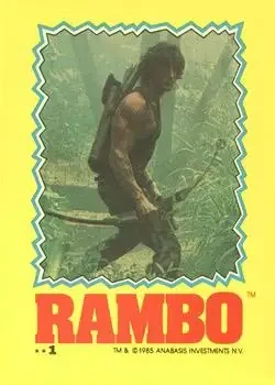 1985 Topps Rambo: First Blood Part II #1 Stickers Card #1
