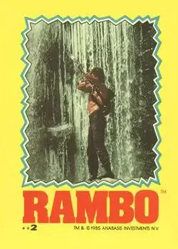 1985 Topps Rambo: First Blood Part II #2 Stickers Card #2