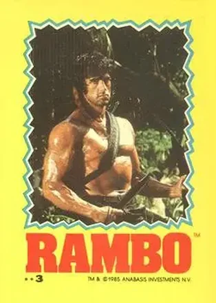 1985 Topps Rambo: First Blood Part II #3 Stickers Card #3