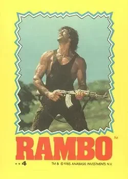 1985 Topps Rambo: First Blood Part II #4 Stickers Card #4