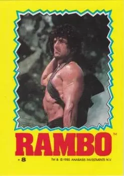 1985 Topps Rambo: First Blood Part II #8 Stickers Card #8