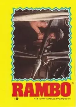 1985 Topps Rambo: First Blood Part II - Stickers #9 - Card #9 - Front 1985 Topps Rambo: First Blood Part II - Stickers #9 - Card #9 - Front