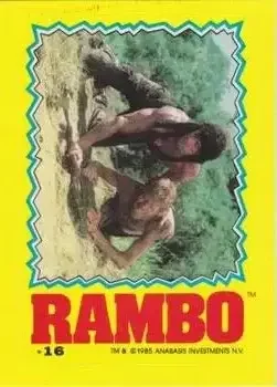 1985 Topps Rambo: First Blood Part II #16 Stickers Card #16