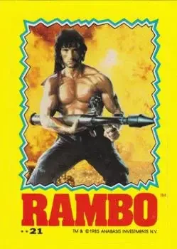1985 Topps Rambo: First Blood Part II #21 Stickers Card #21
