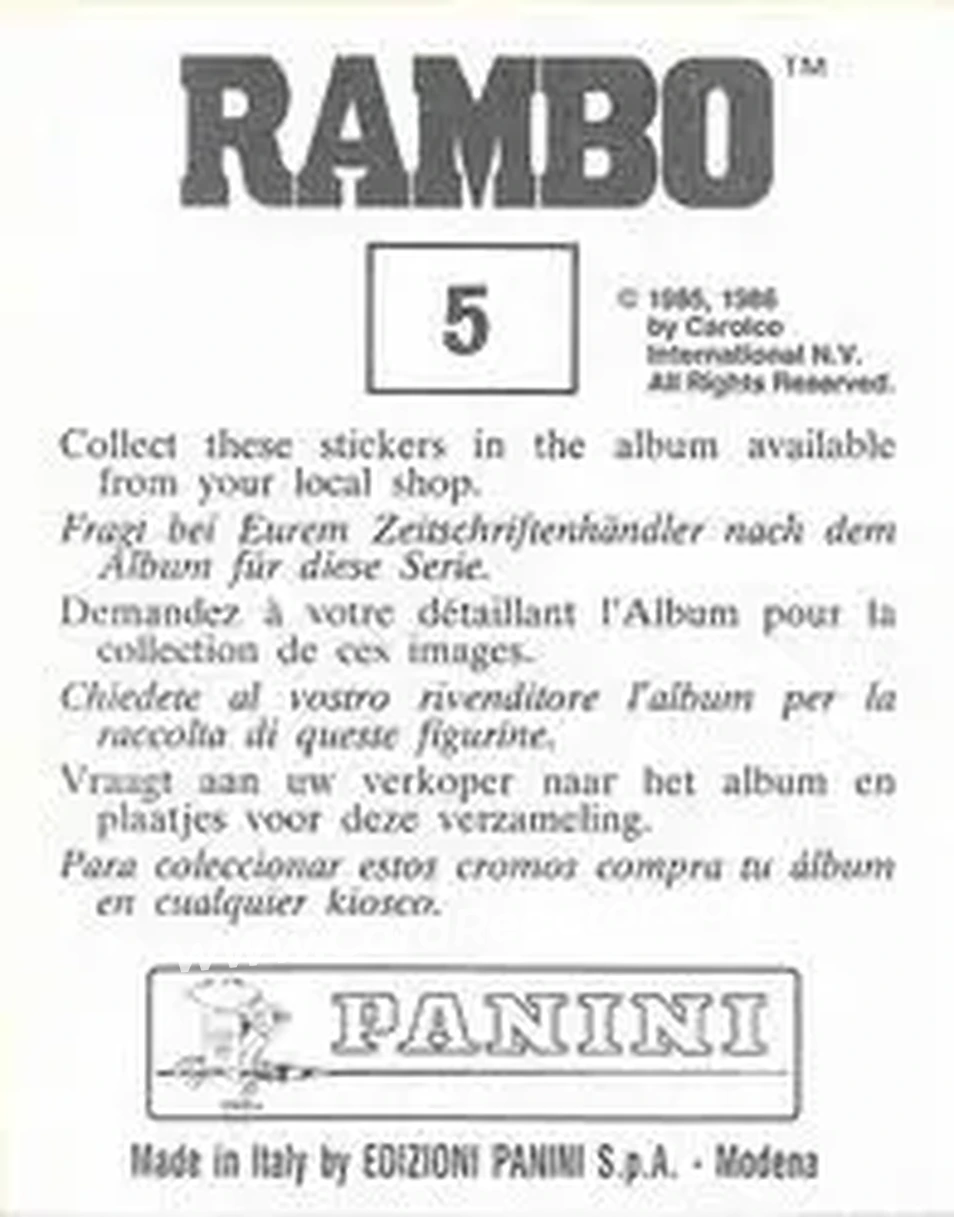 Back of Card #5