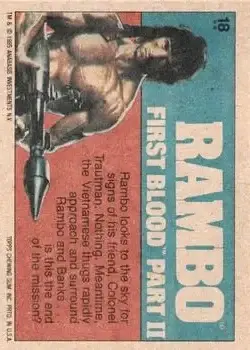 1985 Topps Rambo: First Blood Part II #18 - Card #18 - Back