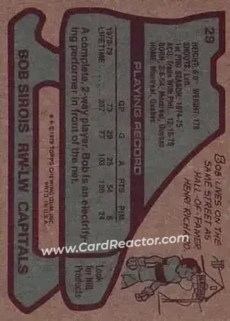 Back of Bob Sirois