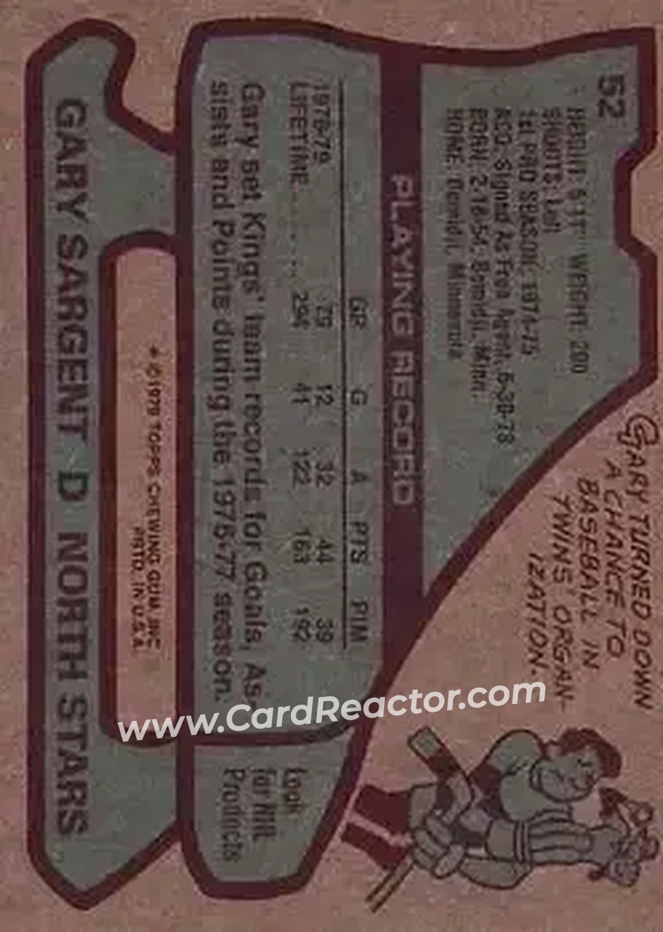 Back of Gary Sargent