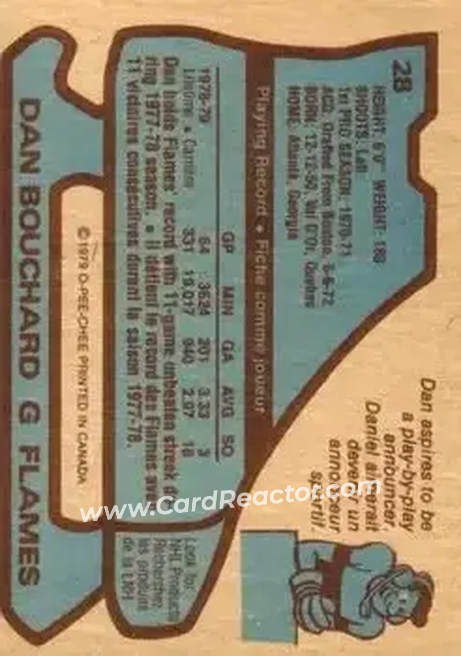 Back of Dan Bouchard