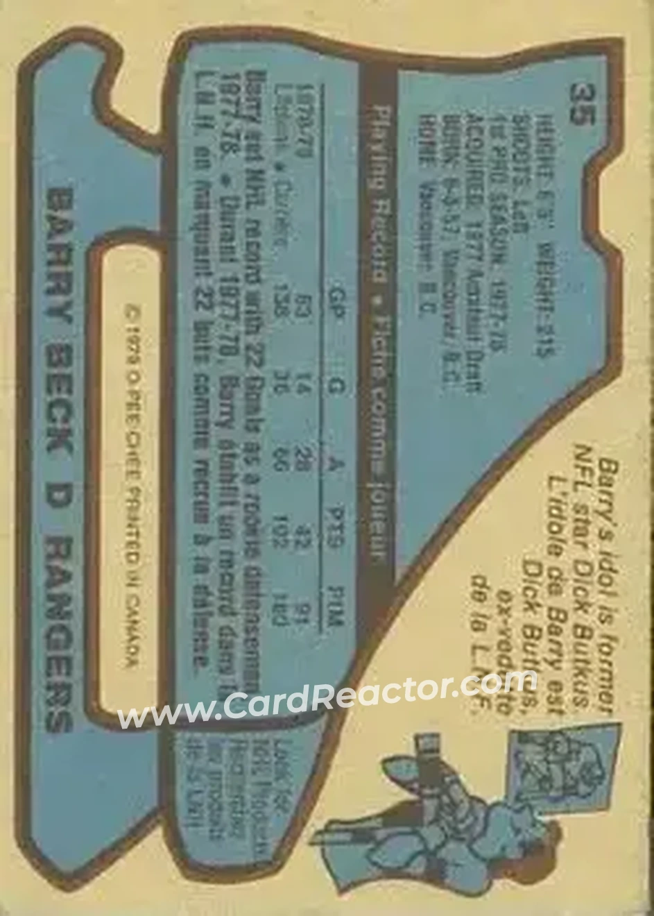Back of Barry Beck