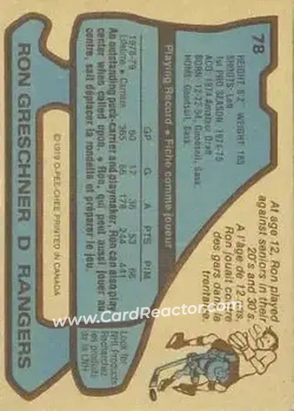 Back of Ron Greschner