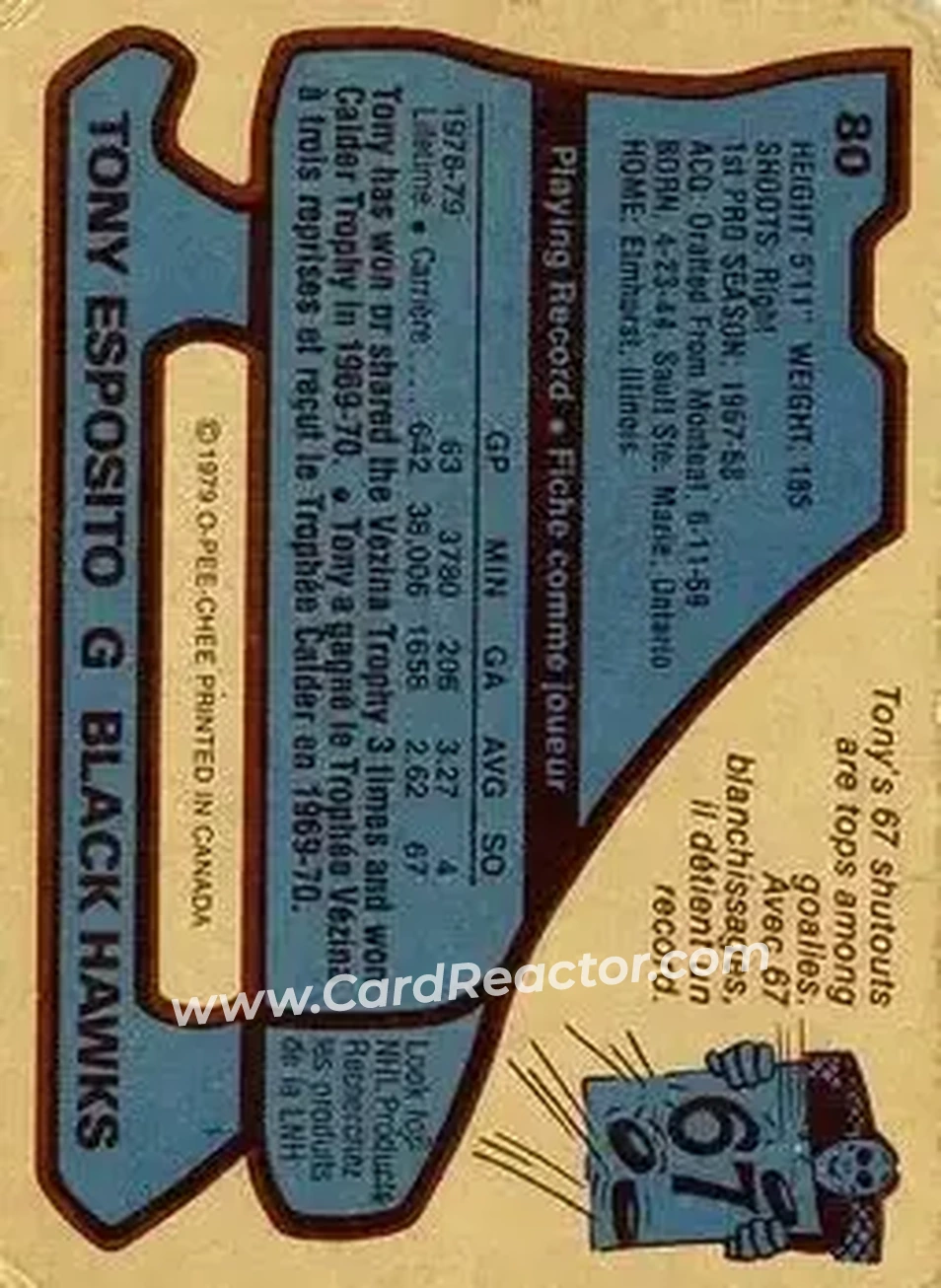 Back of Tony Esposito