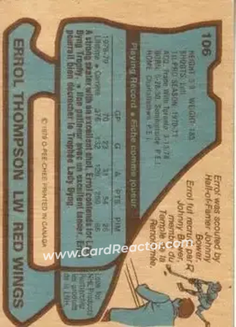 Back of Errol Thompson