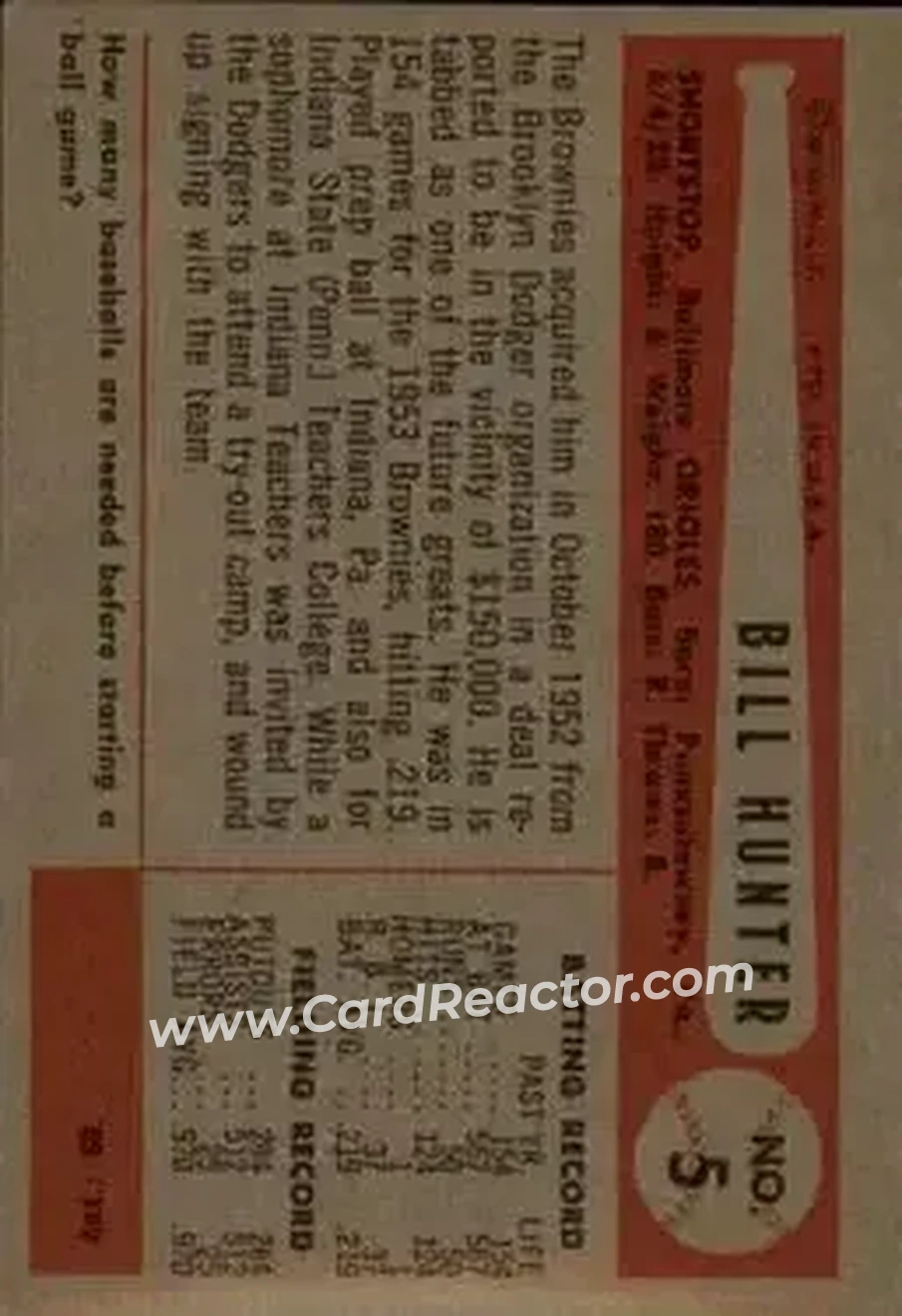 Back of Billy Hunter