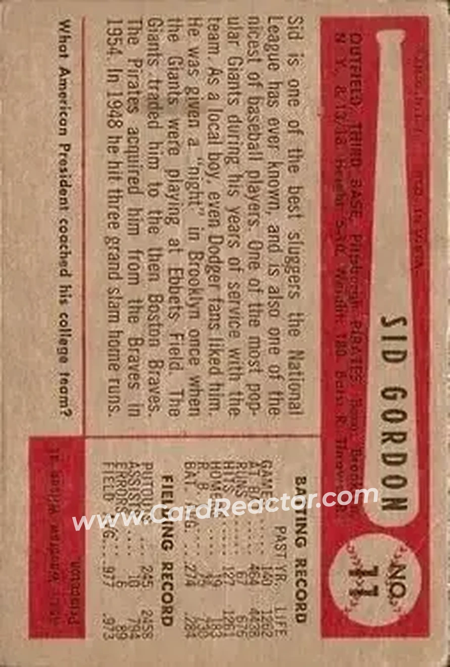 Back of Sid Gordon