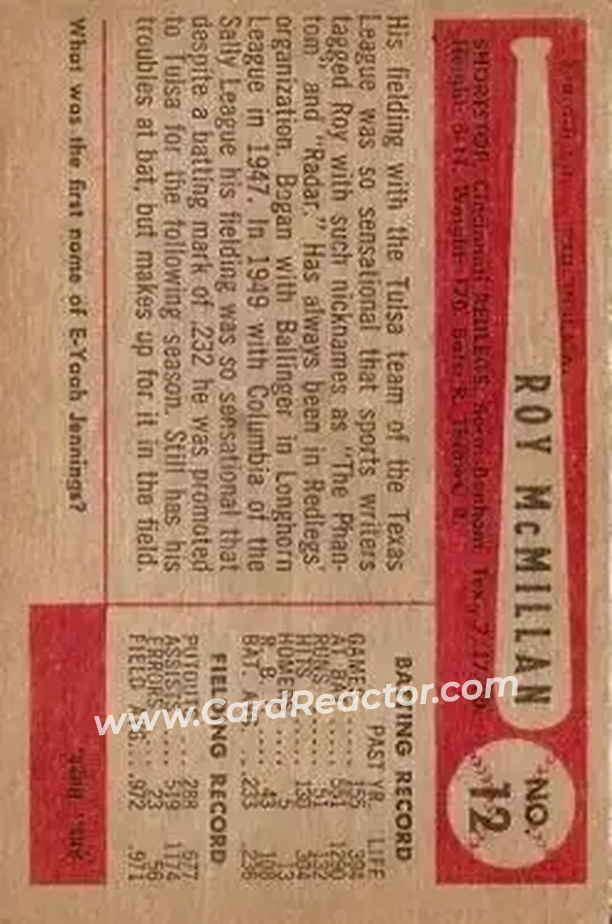 Back of Roy McMillan
