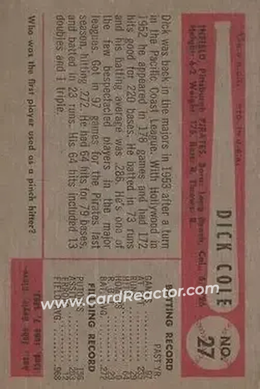 Back of Dick Cole