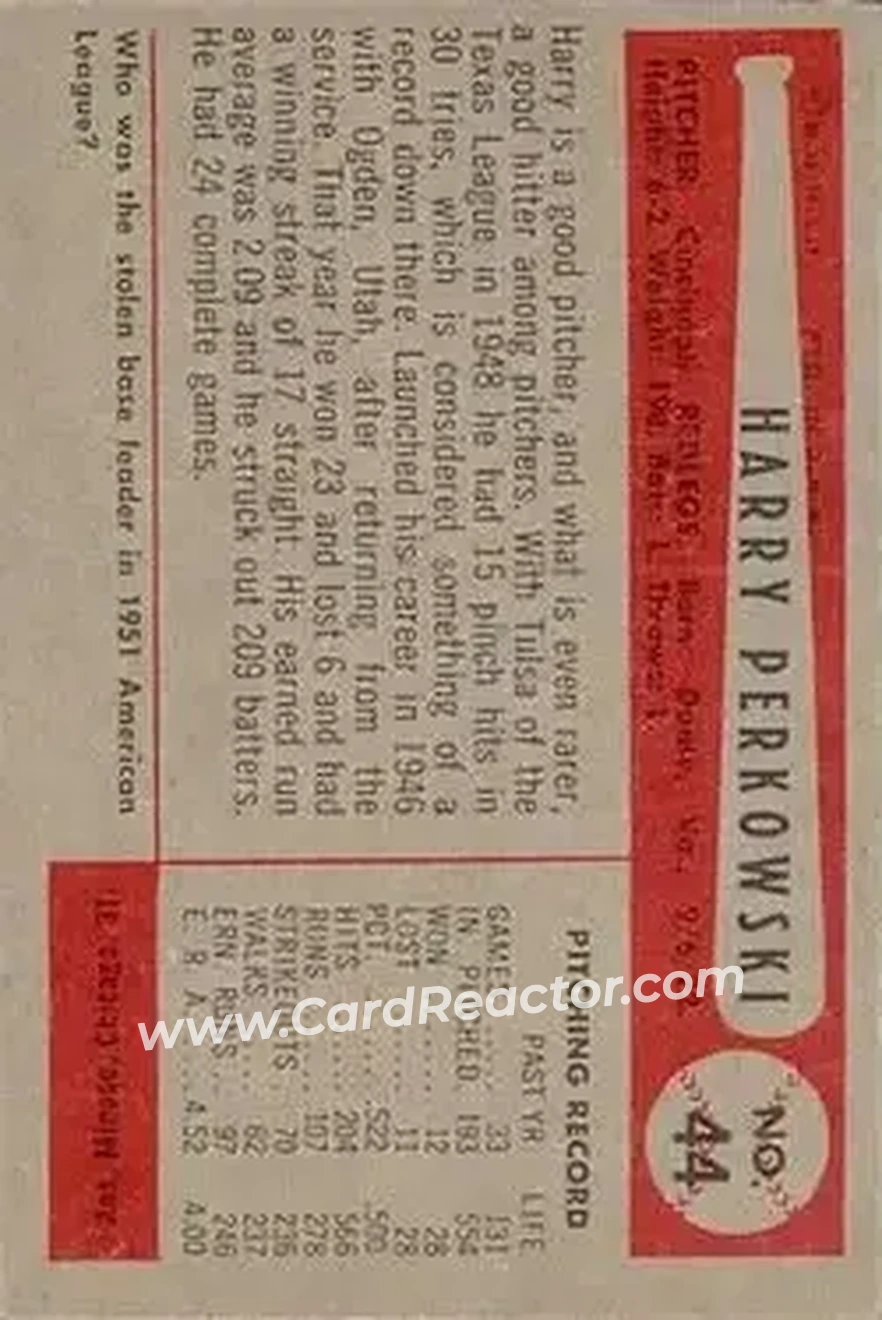 Back of Harry Perkowski