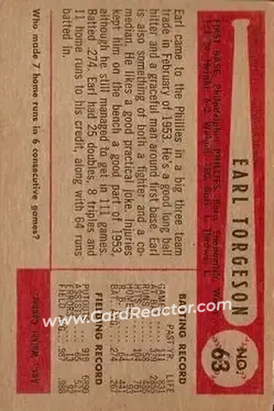 Back of Earl Torgeson