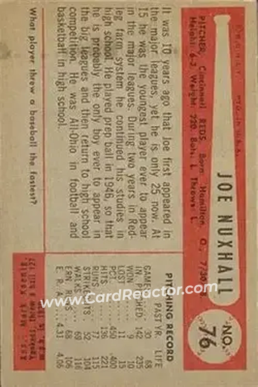 Back of Joe Nuxhall