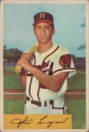 1954 Bowman #80 Johnny Logan