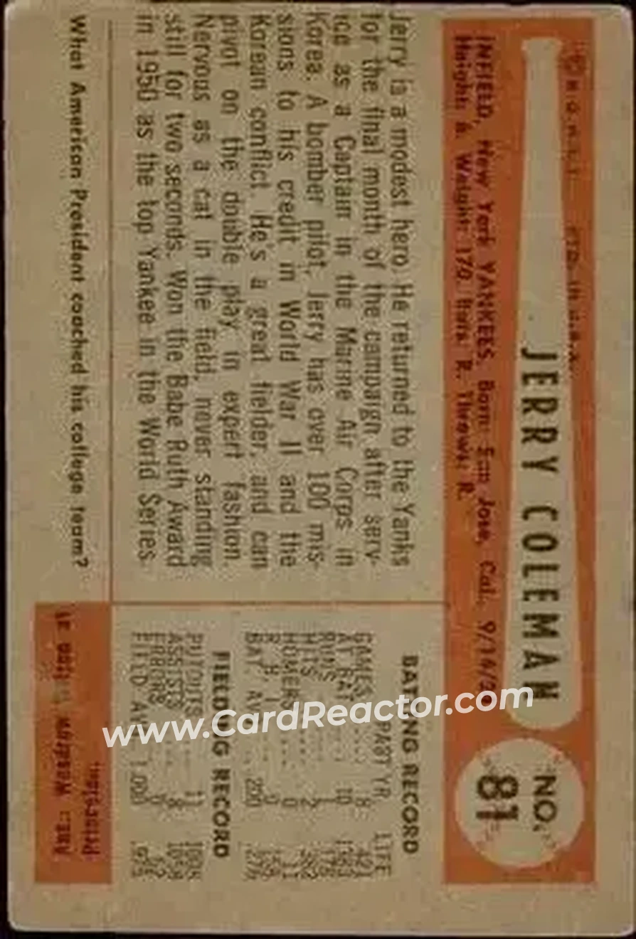 Back of Jerry Coleman