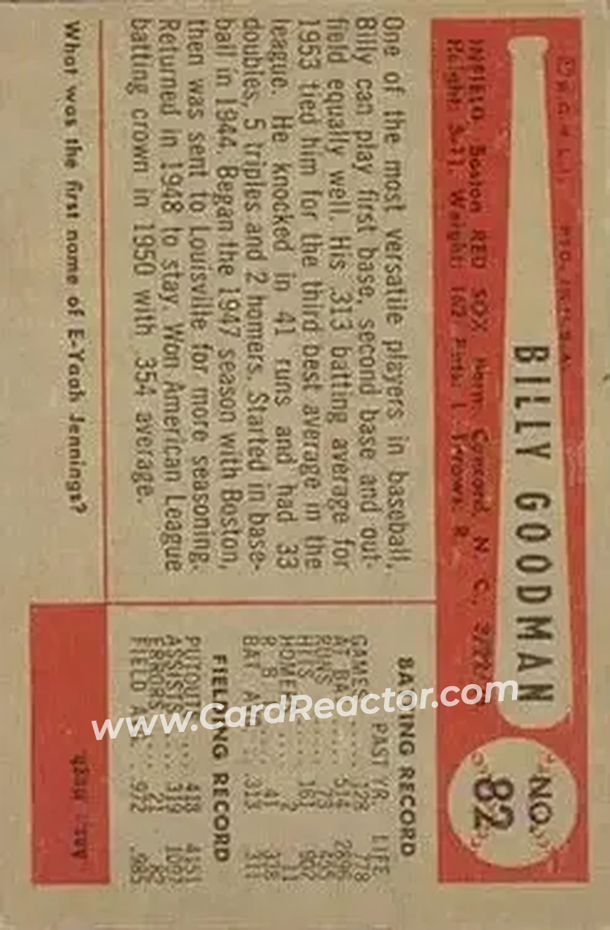 Back of Billy Goodman