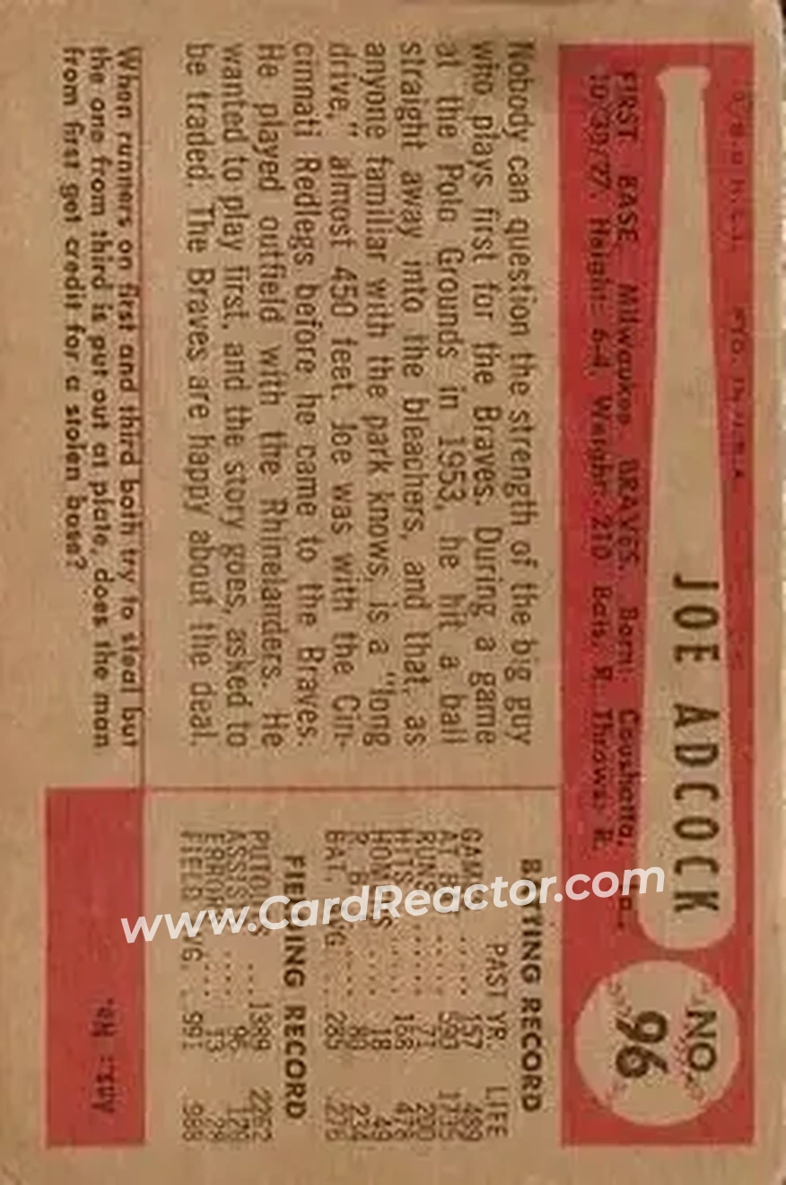 Back of Joe Adcock