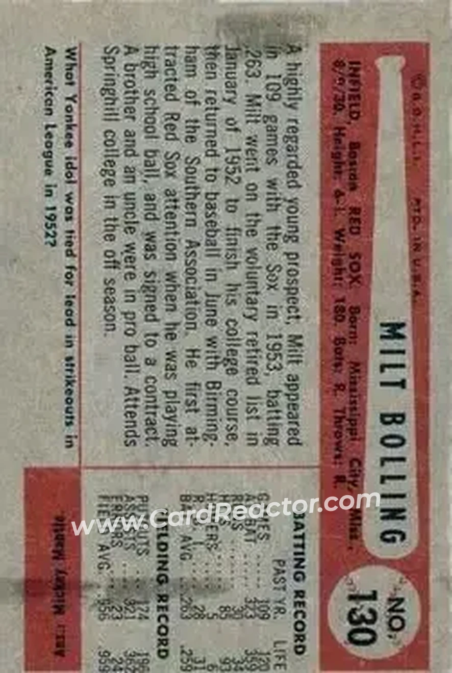 Back of Milt Bolling