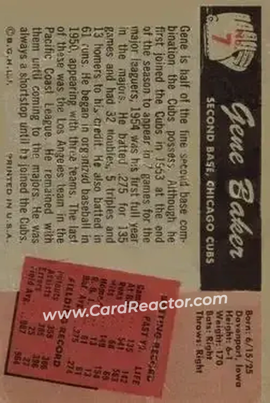Back of Gene Baker