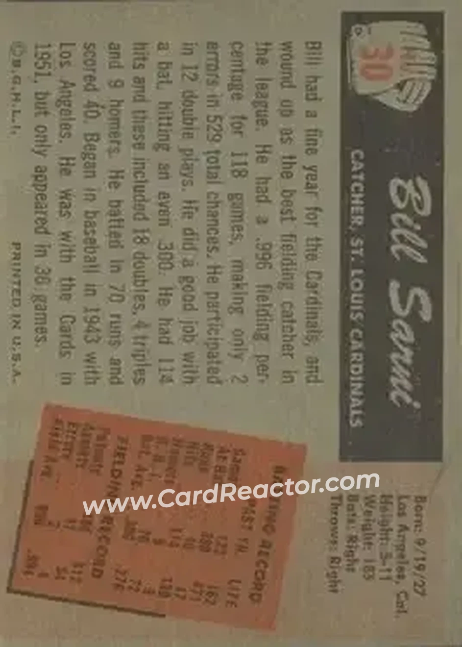 Back of Bill Sarni