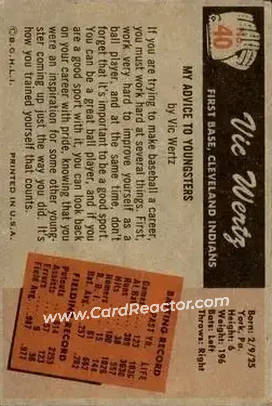 Back of Vic Wertz