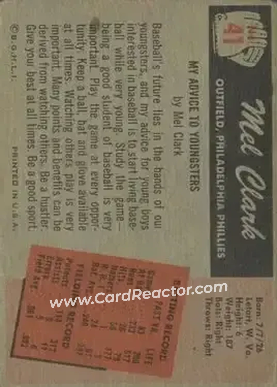 Back of Mel Clark