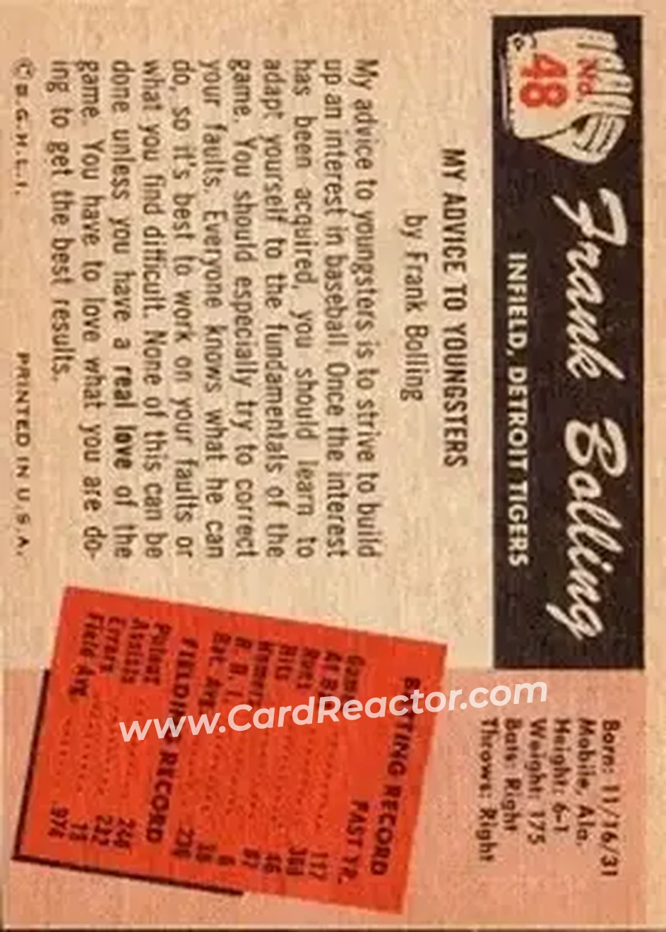 Back of Milt Bolling