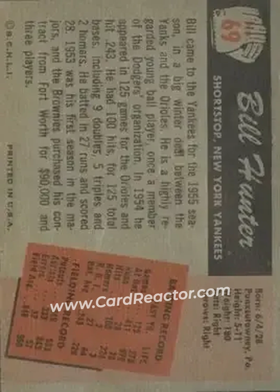 Back of Billy Hunter