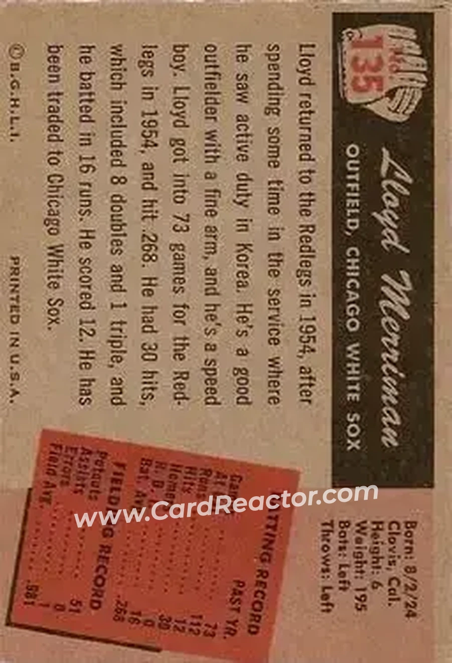 Back of Lloyd Merriman