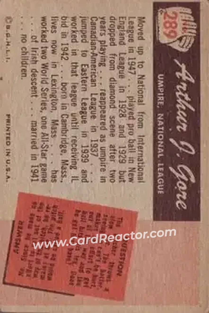 Back of Arthur J. Gore