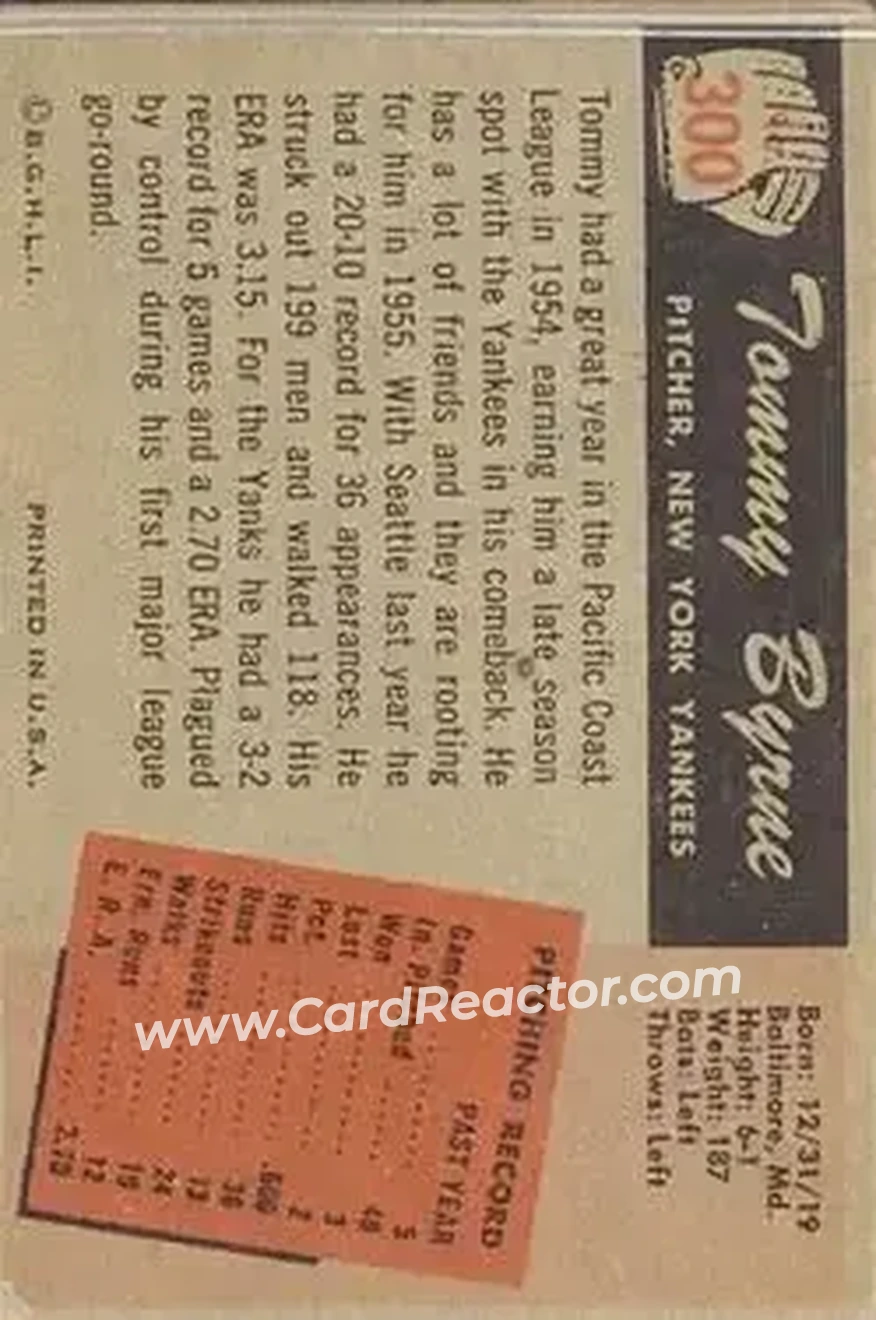 Back of Tommy Byrne