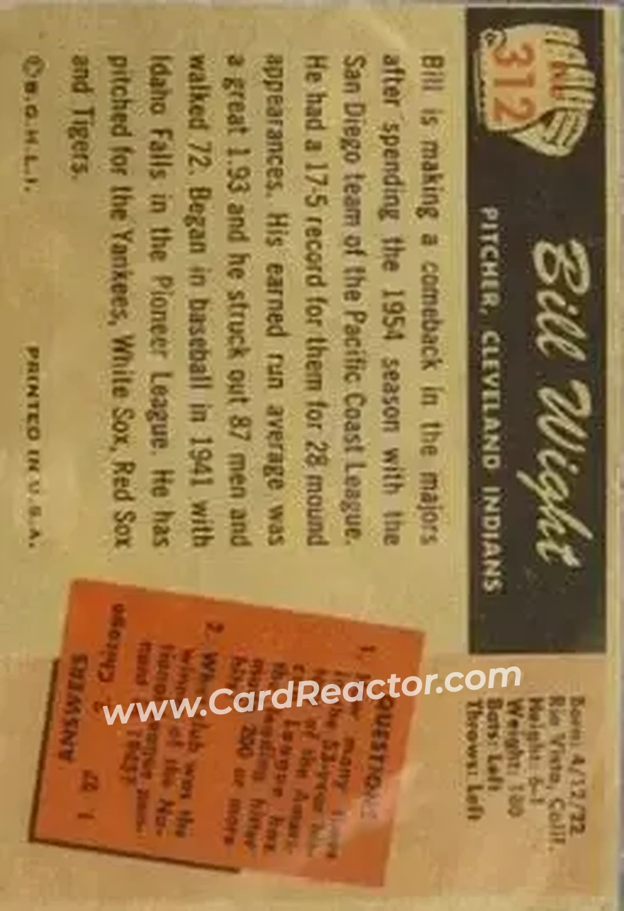 Back of Bill Wight