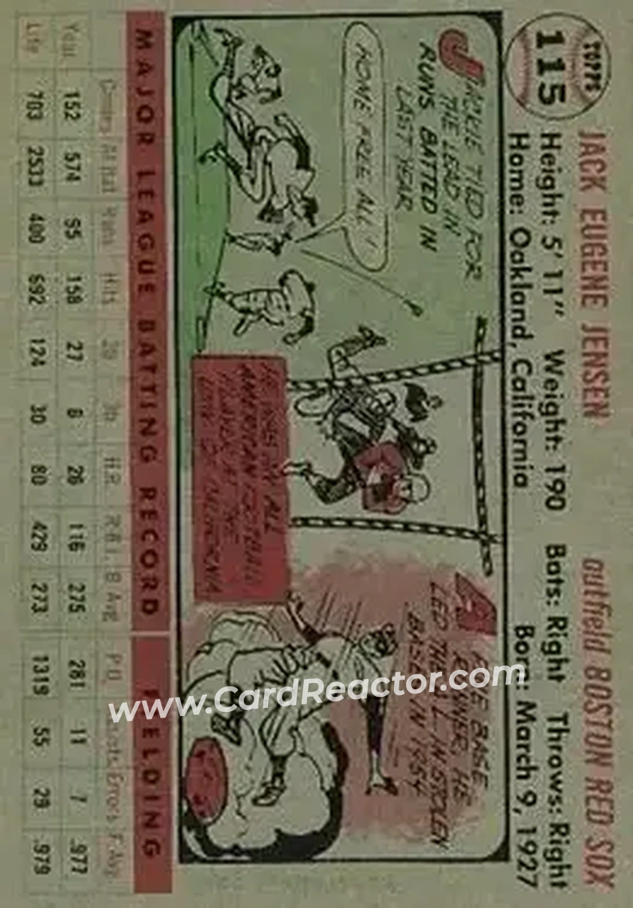 Back of Jackie Jensen