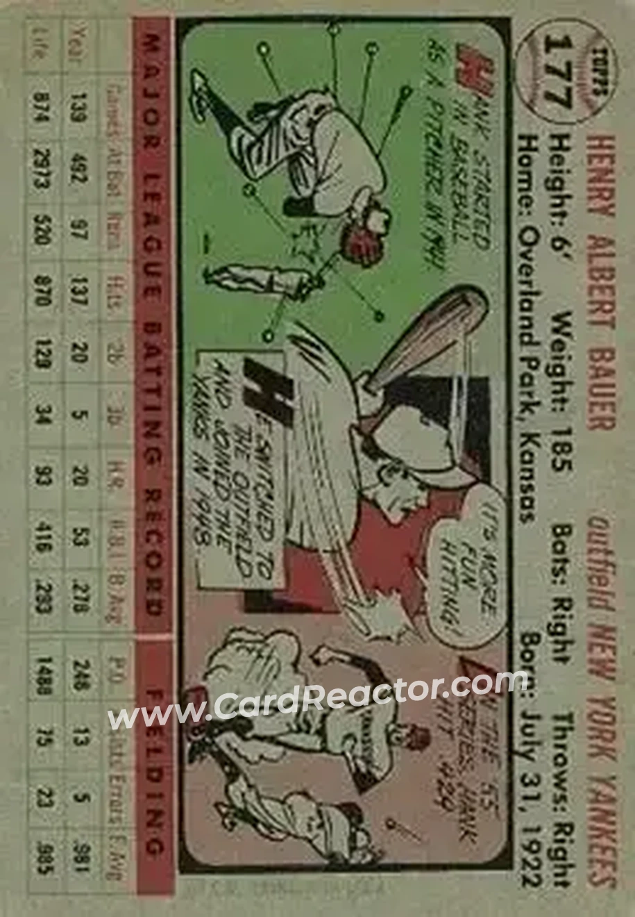 Back of Hank Bauer