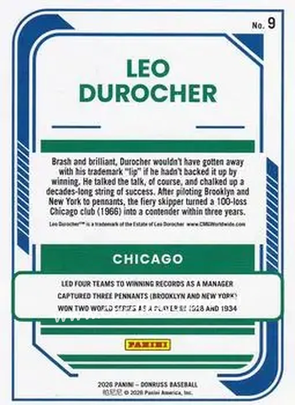 Back of Leo Durocher