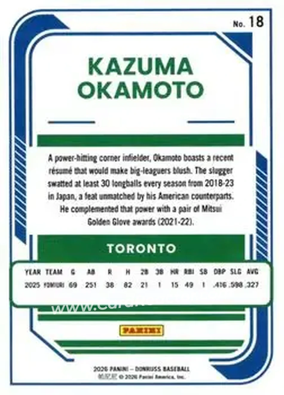 Back of Kazuma Okamoto
