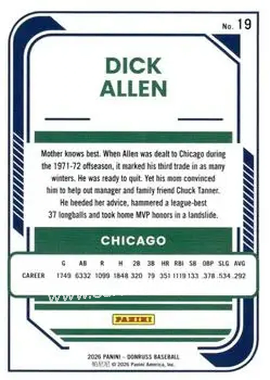 Back of Richie Allen