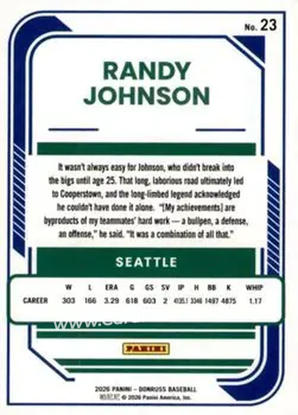 Back of Randy Johnson