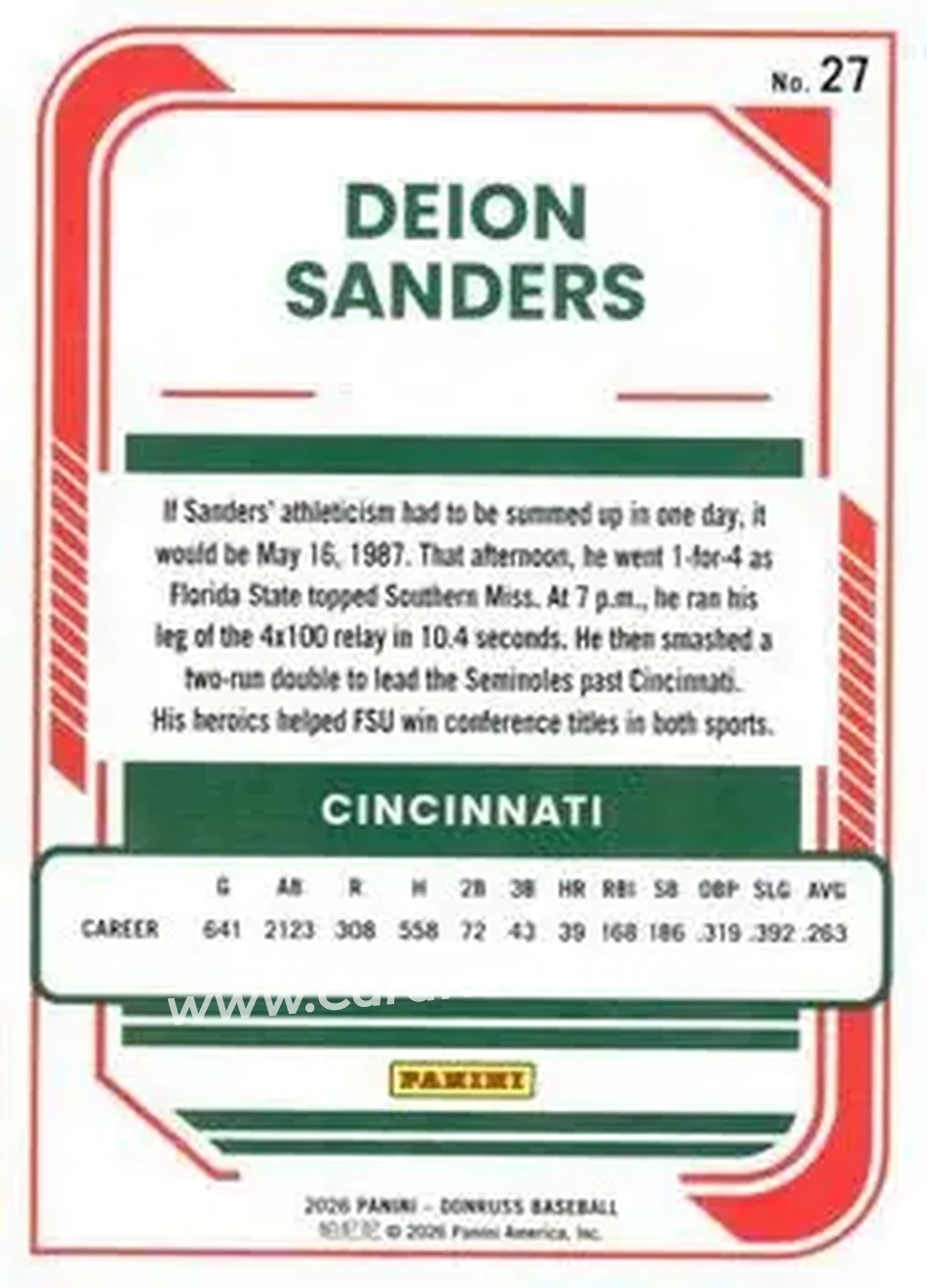 Back of Deion Sanders