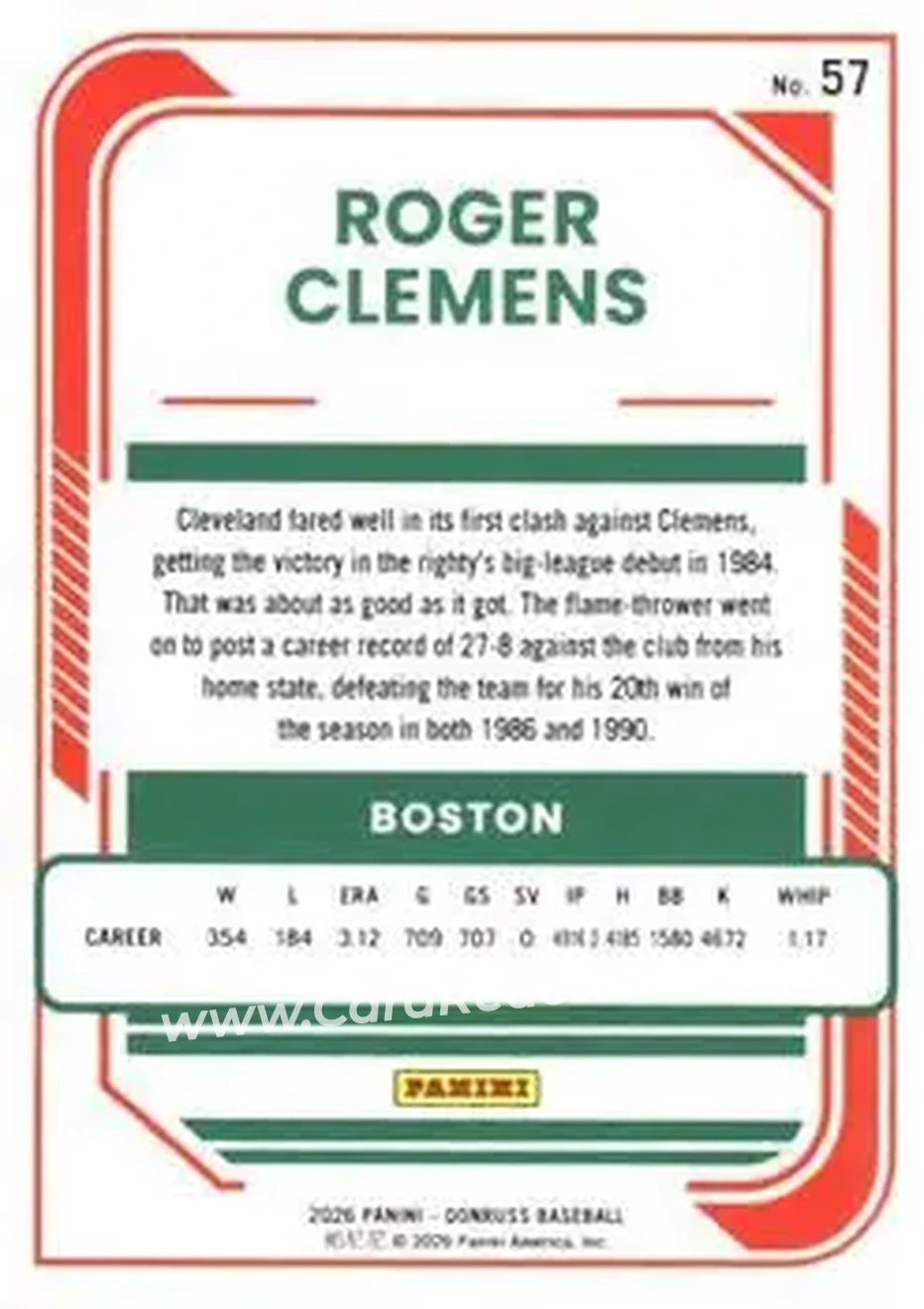 Back of Roger Clemens