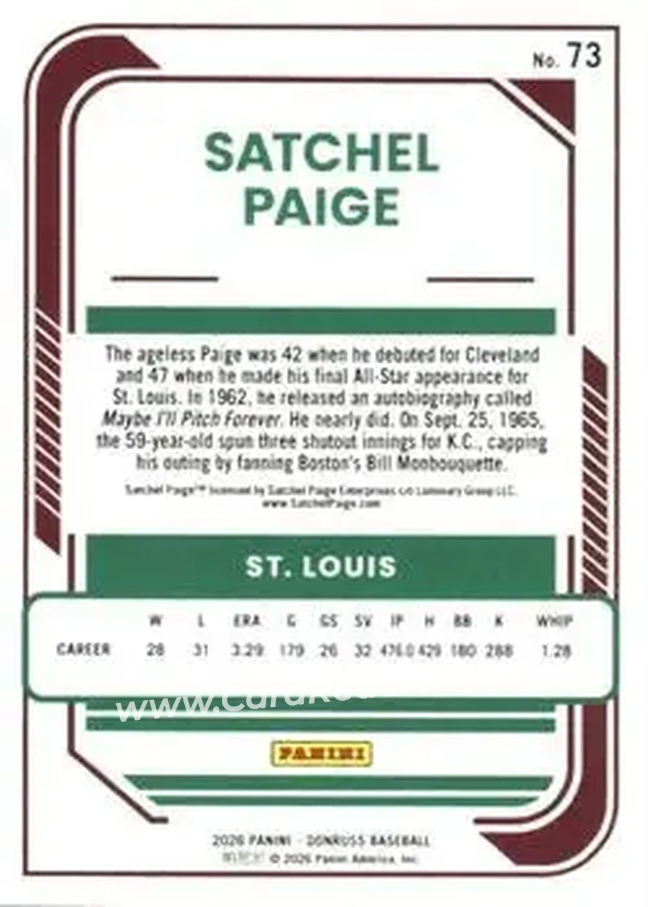 Back of Satchel Paige
