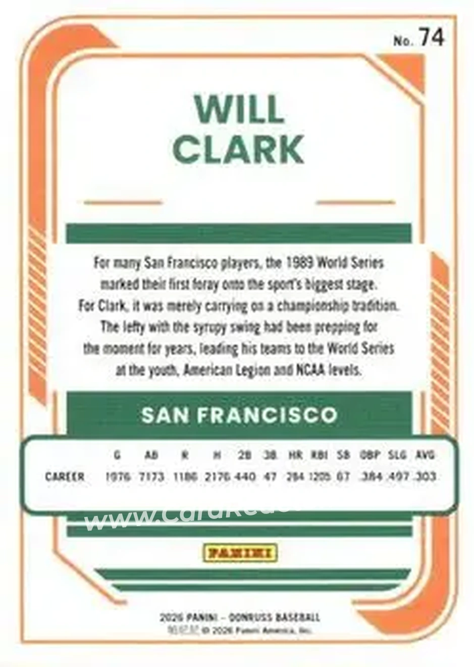 Back of Will Clark